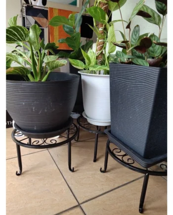 Plant Stand Floor Flower Pot Rack Round Round Iron Home Garden Indoor Balcony Decor