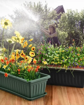 Plastic Rectangular Flower Pots Outdoor Garden Deco Balcony Thickened Planting Pots
