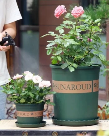 Flower Pot Army Green/Black Gallon Pot (High) Gardening Plastic Flowerpot Orchid Flower Pot Pasu Bunga Plastik