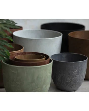 Artstone Bola Pot D17 H15 / Flower Pot / Pasu Bunga Hiasan Modern / Marble / Decorative / Lightweight