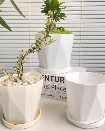 Plastic Flower Pot with saucer thickened & durable
