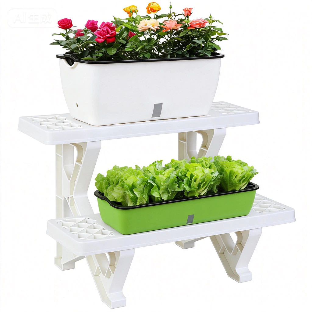 Locaupin Self Watering Planter Flower Pots Multicolor Balcony Garden Plant Planter Baskets Fence Bucket Pots