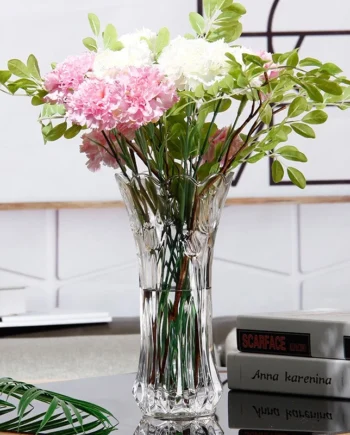 [Floralyst] 12.5cm x 24cm (Height) Thick Patterned Modern Crystal Glass Flower Vase Pasu Kaca