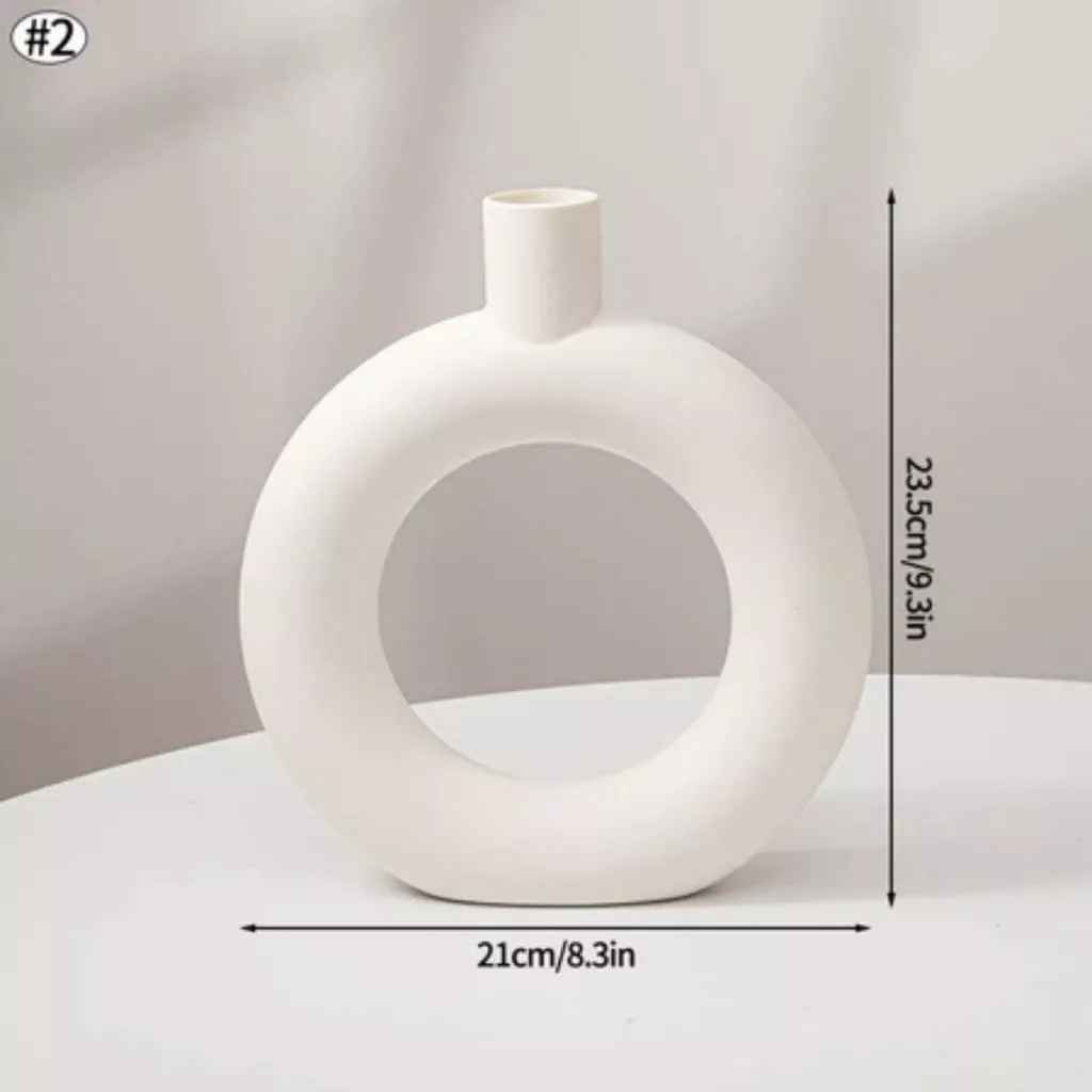 Big 4 Home Ins Style Nordic Plastic Vase Flower Pot White Unique Vase Minimalist Vase Tabletop Ornament Desktop Decor