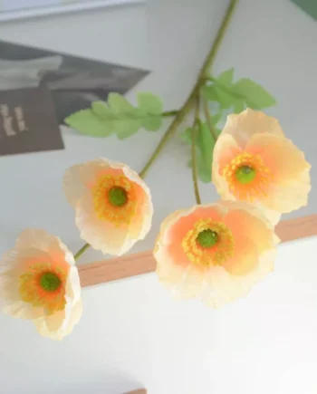 4 Heads Poppies Artificial Flowers 60cm with Silk Cloth Home Deco Wedding Deco
