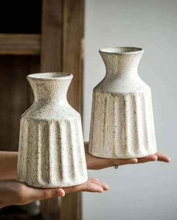 HWHOME White Ceramic Vase Modern Home Decor,Matte Pampas Flower Vases,Farmhouse Decor Living Room Decor