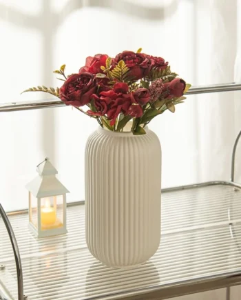 Simple Flowers Vase Nordic Style White Vessels Fashionable Tabletop Plants Vases